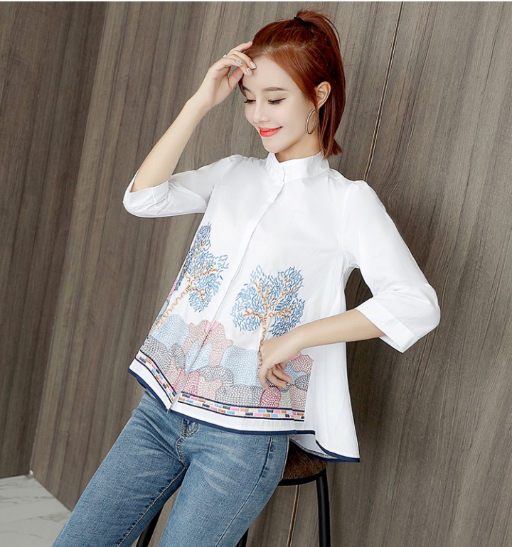 Korean style spring tops all-match doll shirt for women