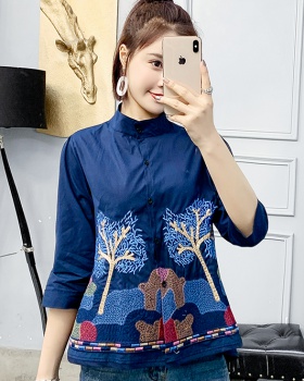 Korean style spring tops all-match doll shirt for women
