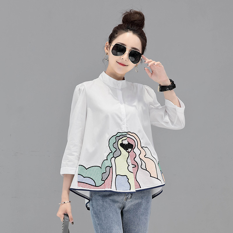 European style short sleeve doll shirt all-match shirt