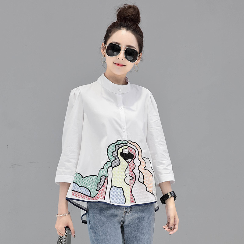 European style short sleeve doll shirt all-match shirt