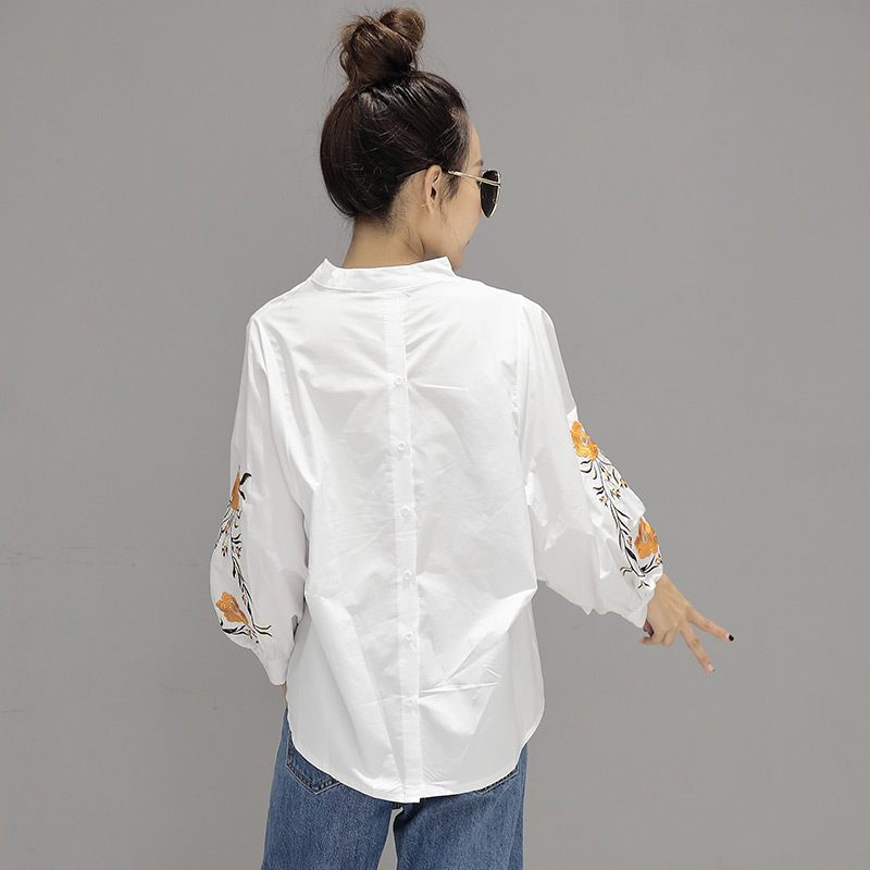 All-match V-neck spring long sleeve shirt for women