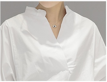 All-match V-neck spring long sleeve shirt for women