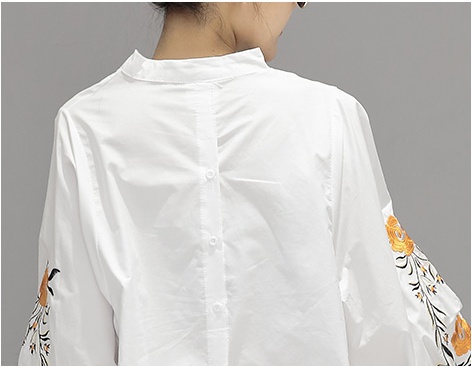 All-match V-neck spring long sleeve shirt for women