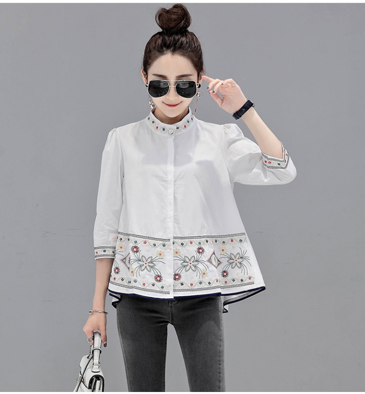 Spring shirt cstand collar doll shirt for women