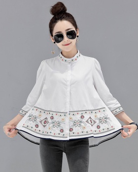 Spring shirt cstand collar doll shirt for women