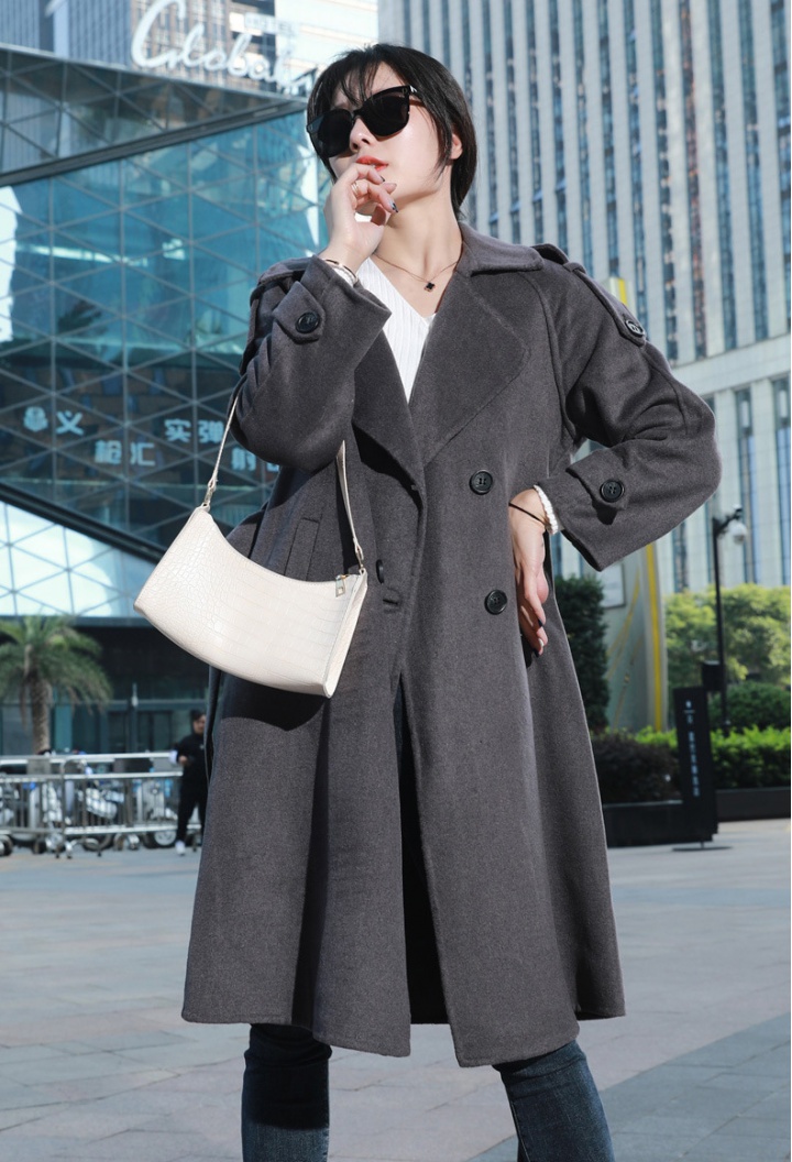 Winter woolen coat long coat for women