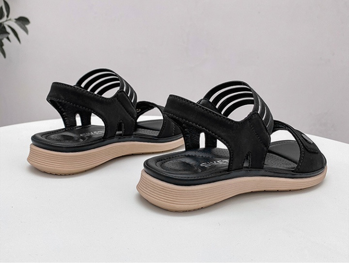 Elastic sandy beach metal sandals Casual seaside flattie