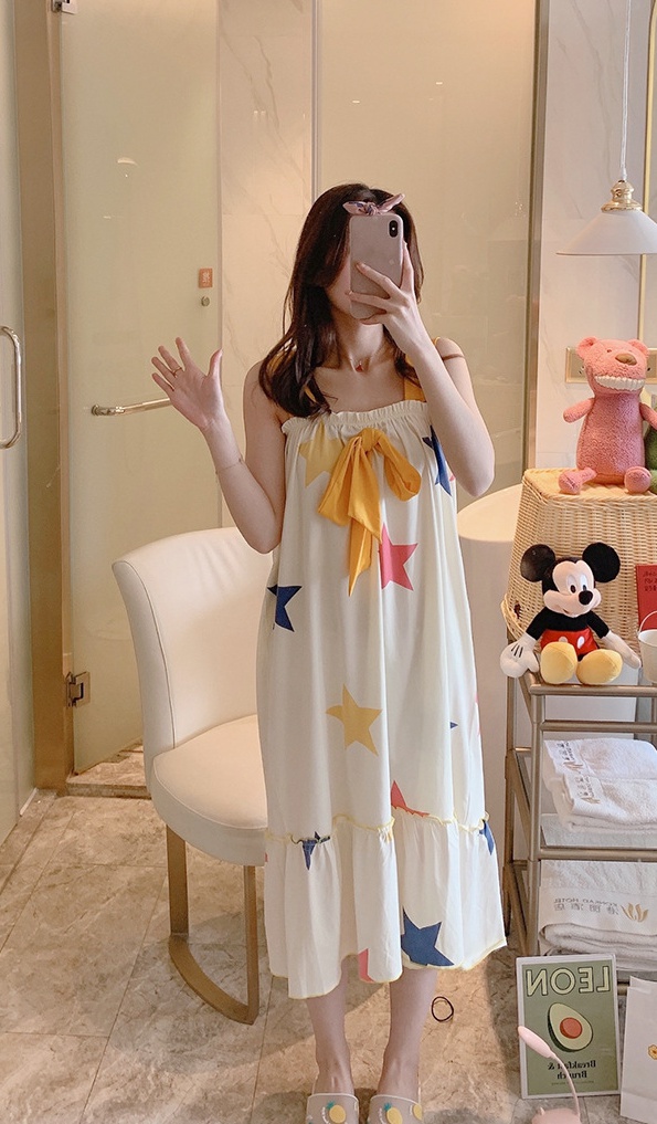 Korean style girl night dress lovely pajamas for women