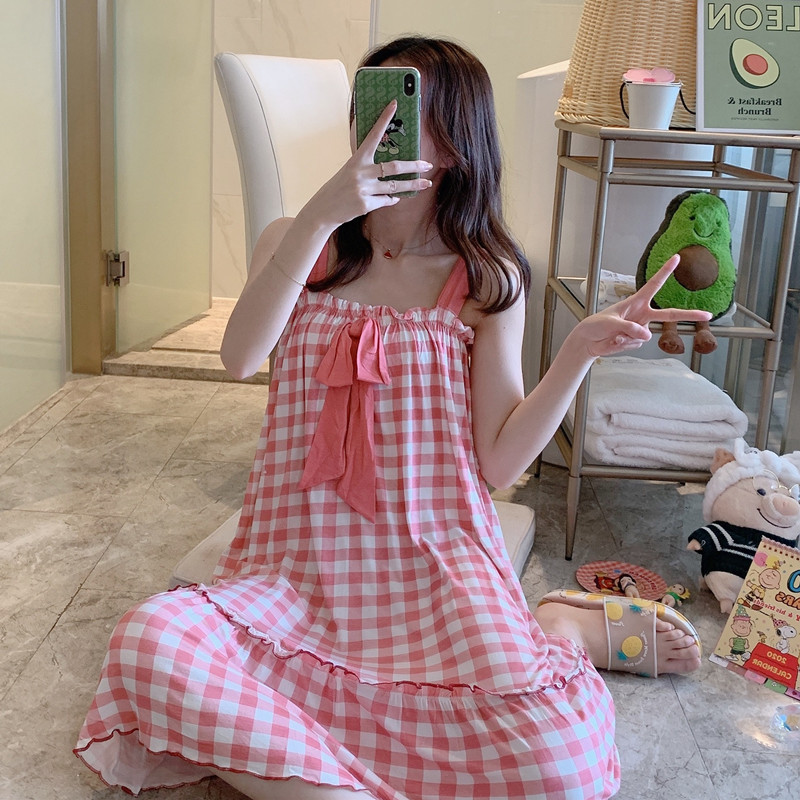 Short sleeve summer pajamas girl Korean style night dress