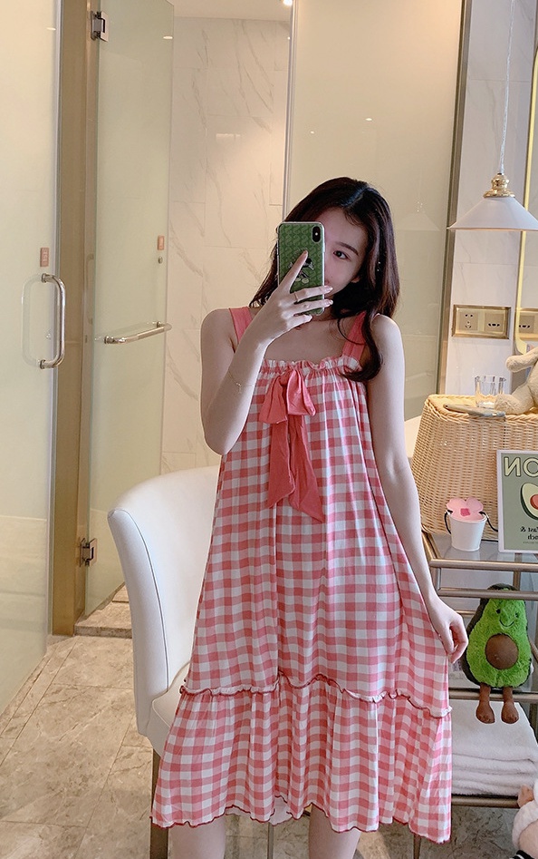 Short sleeve summer pajamas girl Korean style night dress