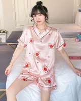 Ice silk sexy imitation silk pajamas 2pcs set for women