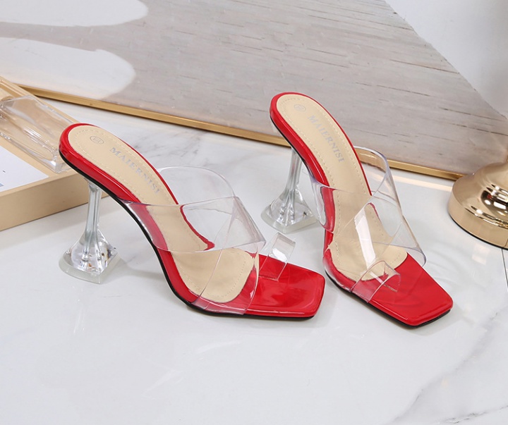 Crystal sandals European style high-heeled shoes