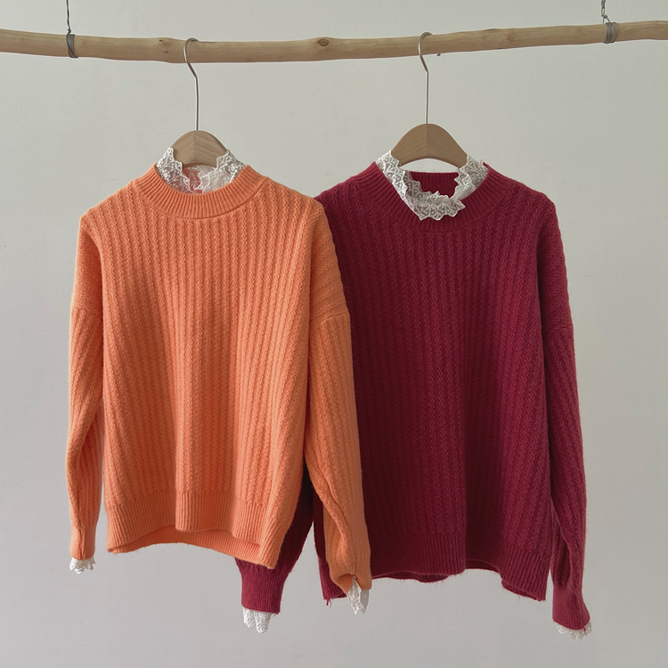 Pseudo-two autumn and winter splice sweater for women