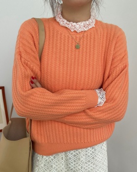Pseudo-two autumn and winter splice sweater for women