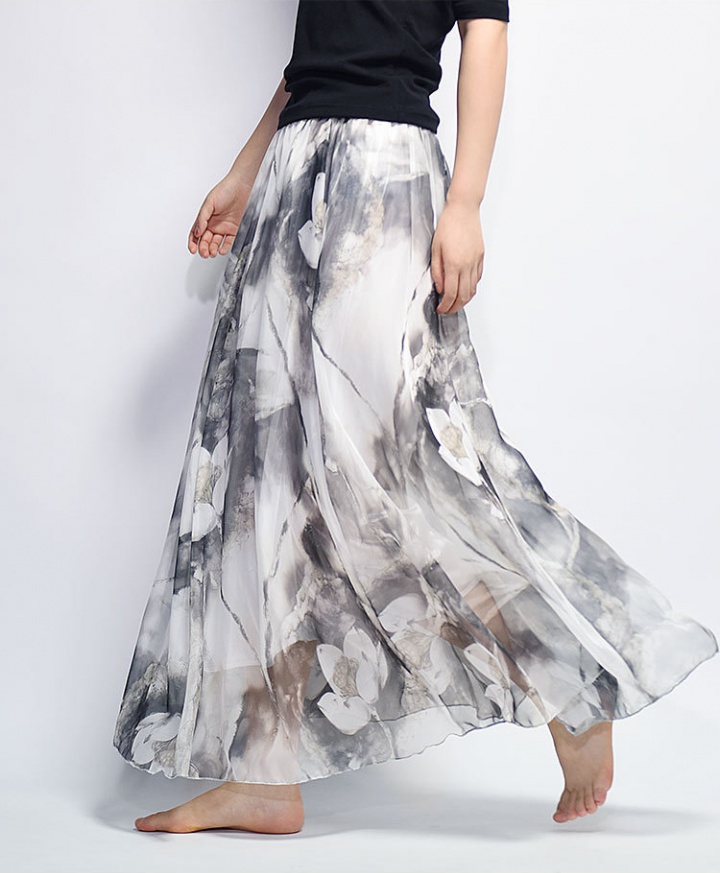 Bohemian style European style long skirt printing skirt
