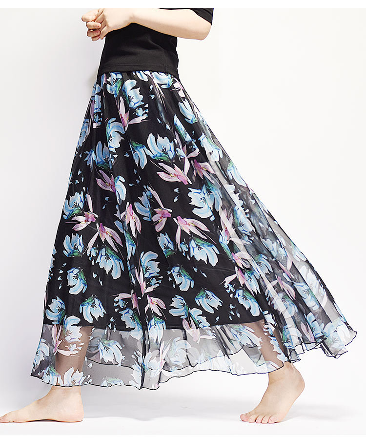 European style breast nude skirt retro summer long skirt