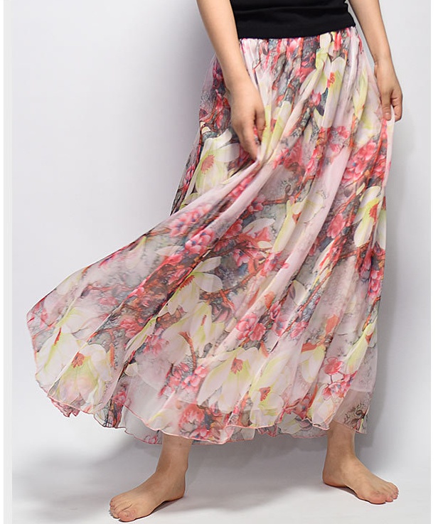 European style breast nude skirt retro summer long skirt