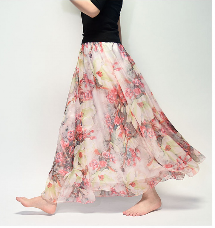 European style breast nude skirt retro summer long skirt