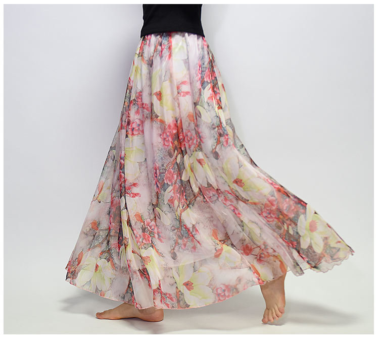 European style breast nude skirt retro summer long skirt