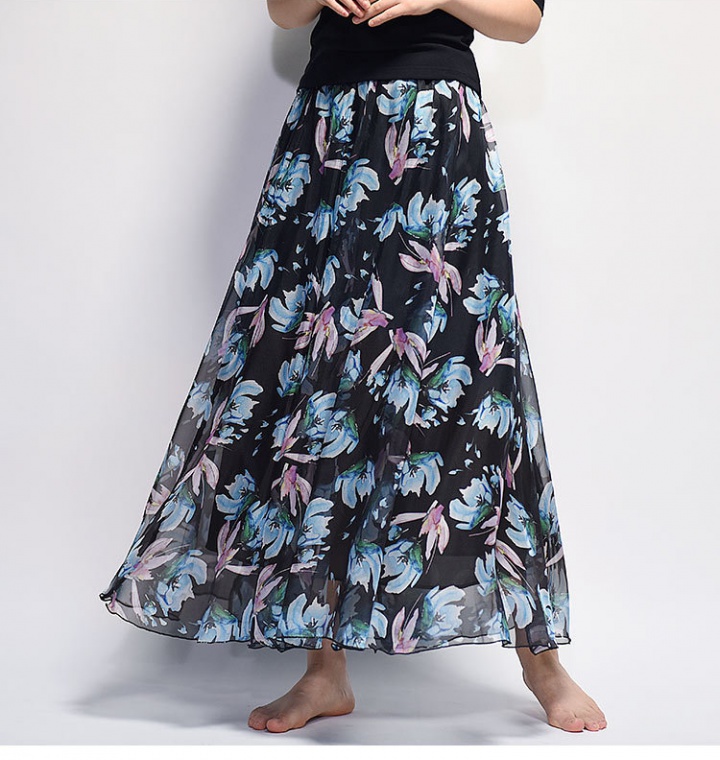 European style breast nude skirt retro summer long skirt