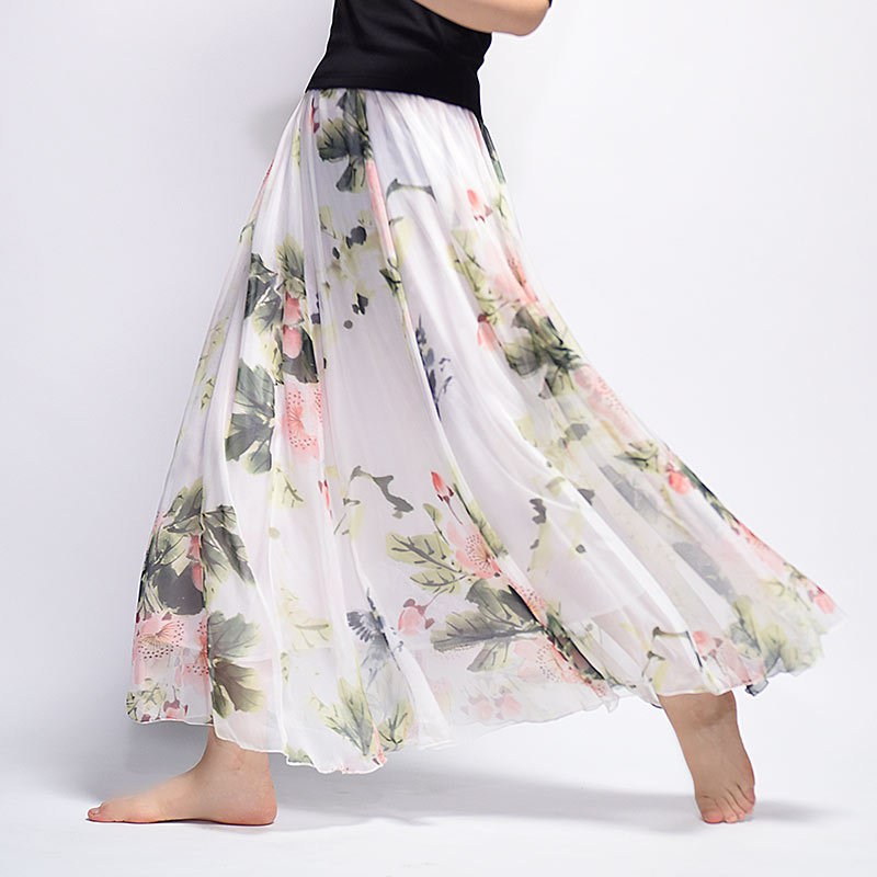 European style breast nude skirt retro summer long skirt