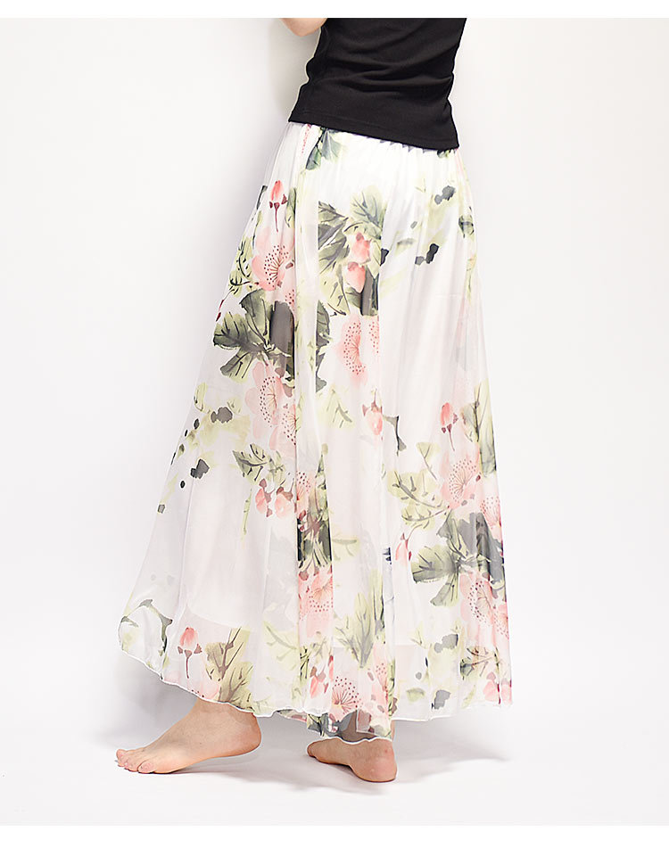 European style breast nude skirt retro summer long skirt