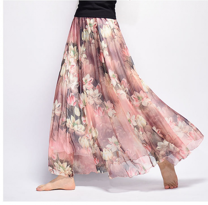 European style breast nude skirt retro summer long skirt