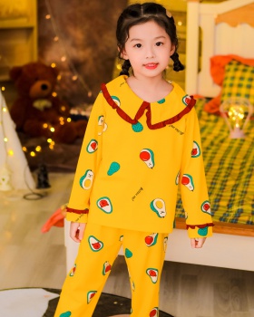 Girl big child child spring and autumn pajamas a set