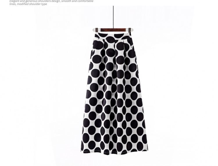 Polka dot long skirt European style skirt