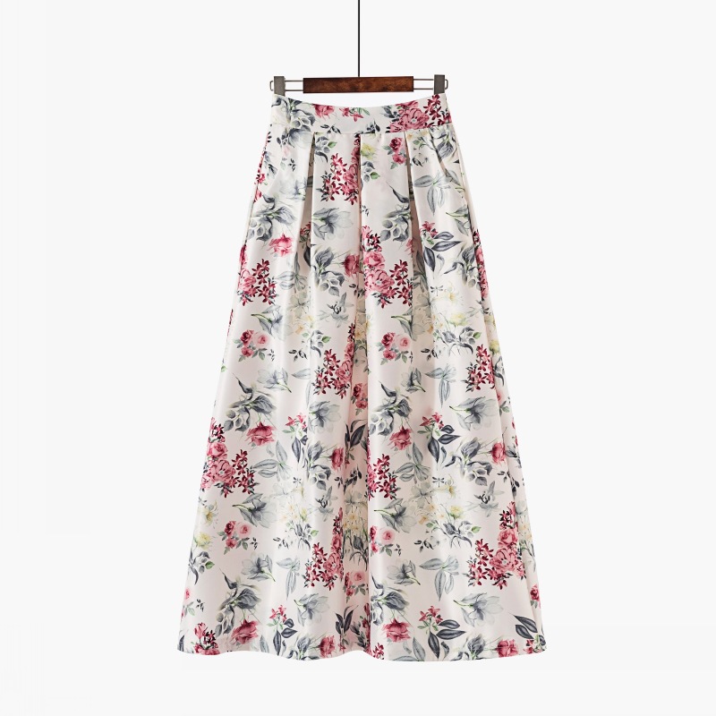 European style spring and autumn skirt retro long skirt