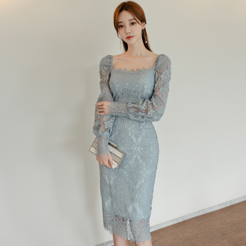 Korean style spring temperament slim dress for women