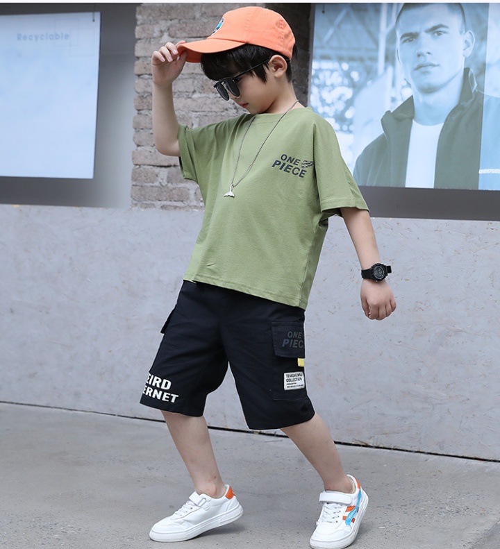 Child boy summer Korean style big child kids 2pcs set for men