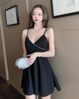 France style pinched waist slim dress for women