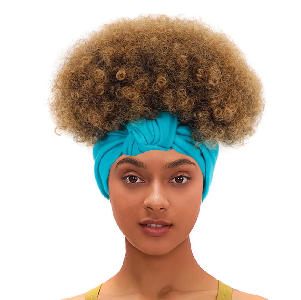 Fluffy curly hair first explosion headgear for women