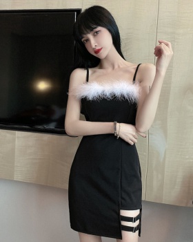 Christmas sling elmo halter low-cut package hip sexy dress