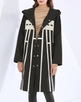 Casual temperament weave windbreaker stereoscopic hooded coat