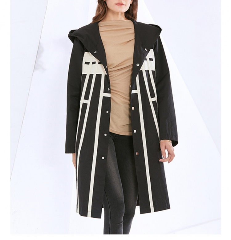 Casual temperament weave windbreaker stereoscopic hooded coat