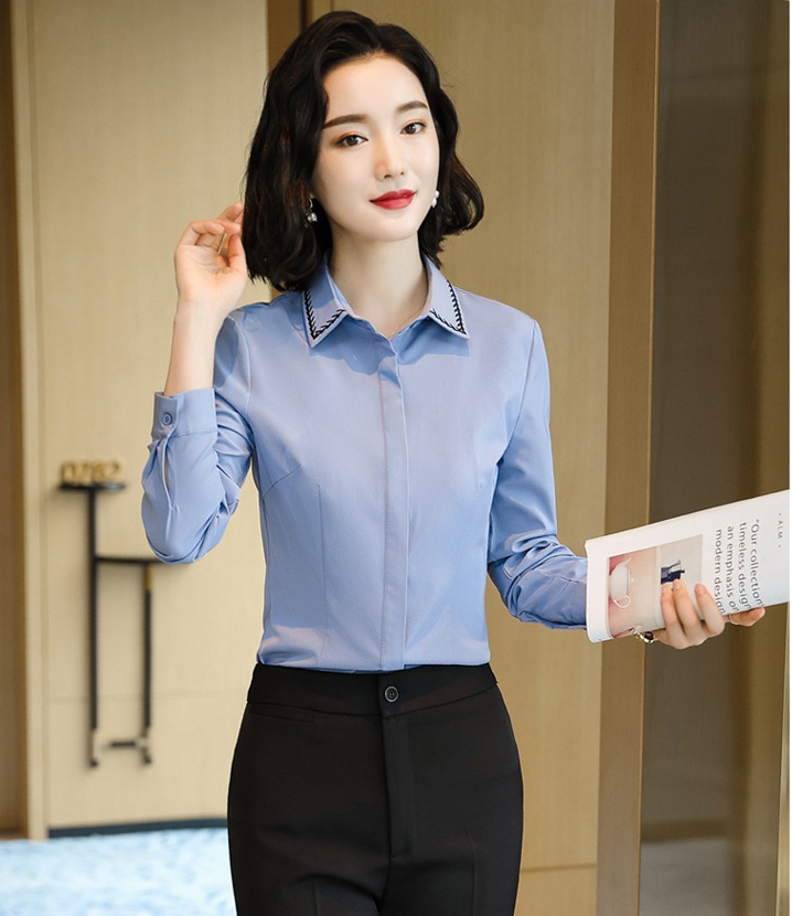 Summer short sleeve shirt slim work clothing for women