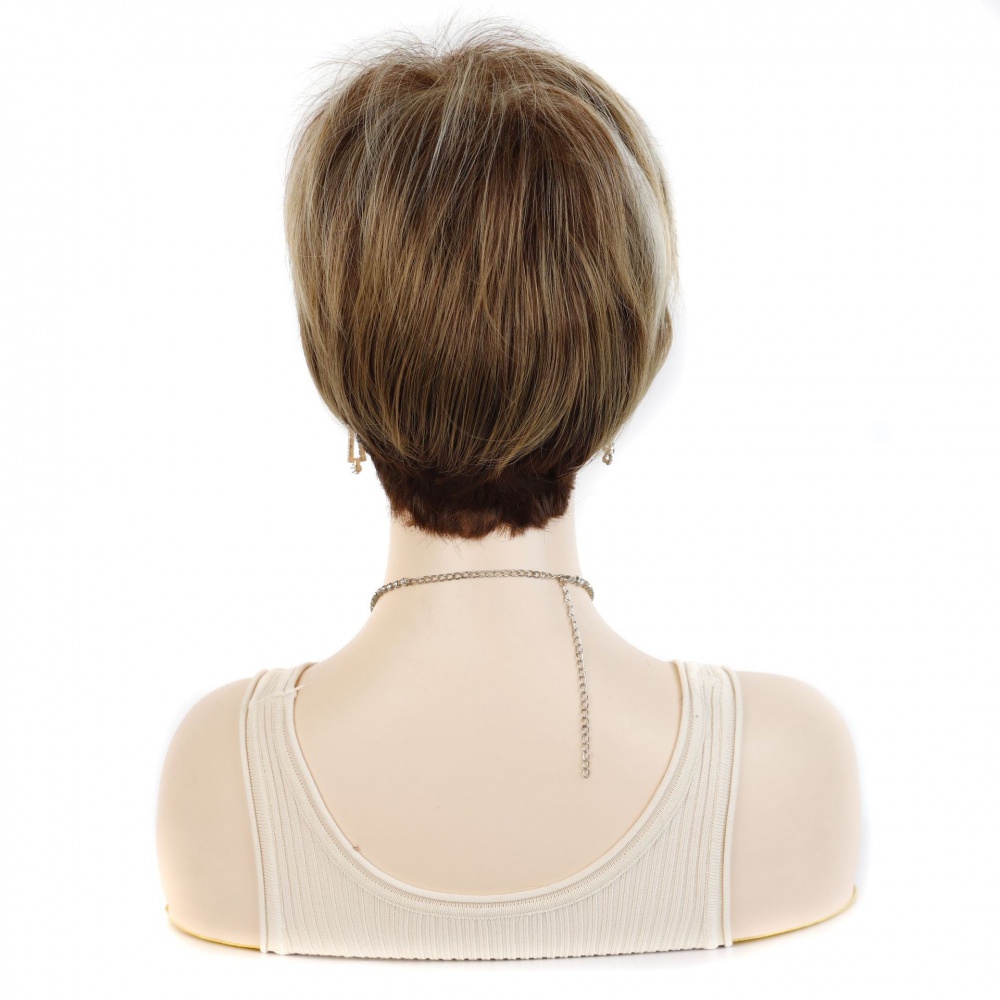 White bleaching wig fiber short headgear for women