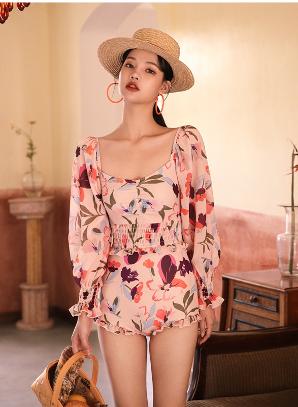Student conjoined Cover belly lady slim swimwear for women
