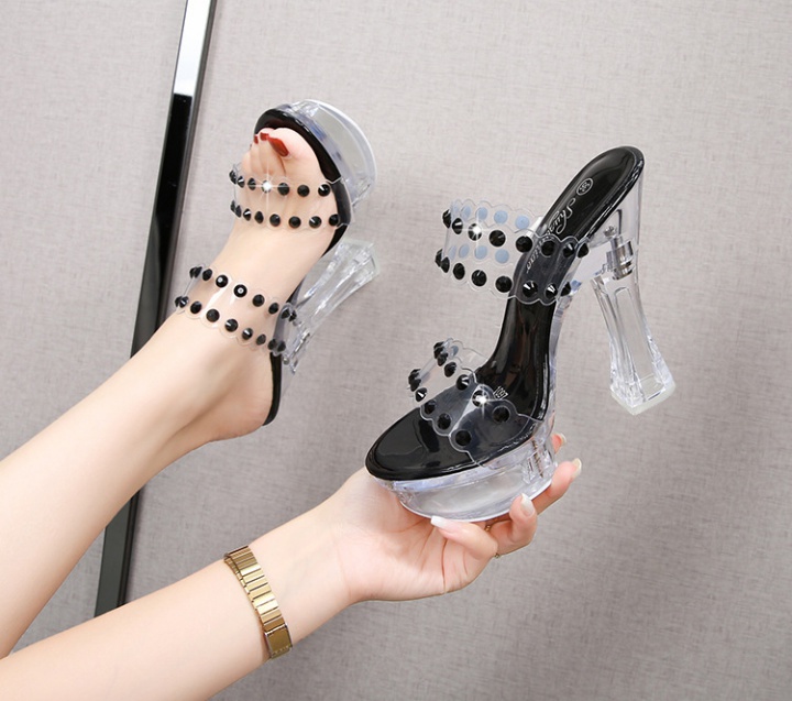 Summer transparent rhinestone Korean style shoes