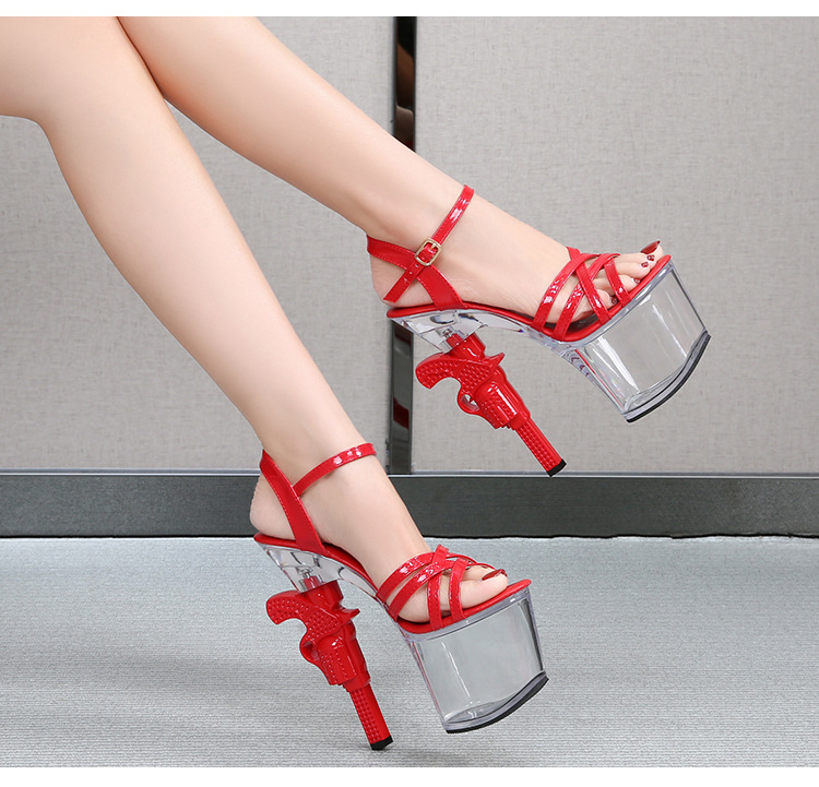Hasp Korean style platform high-heeled fish mouth sandals