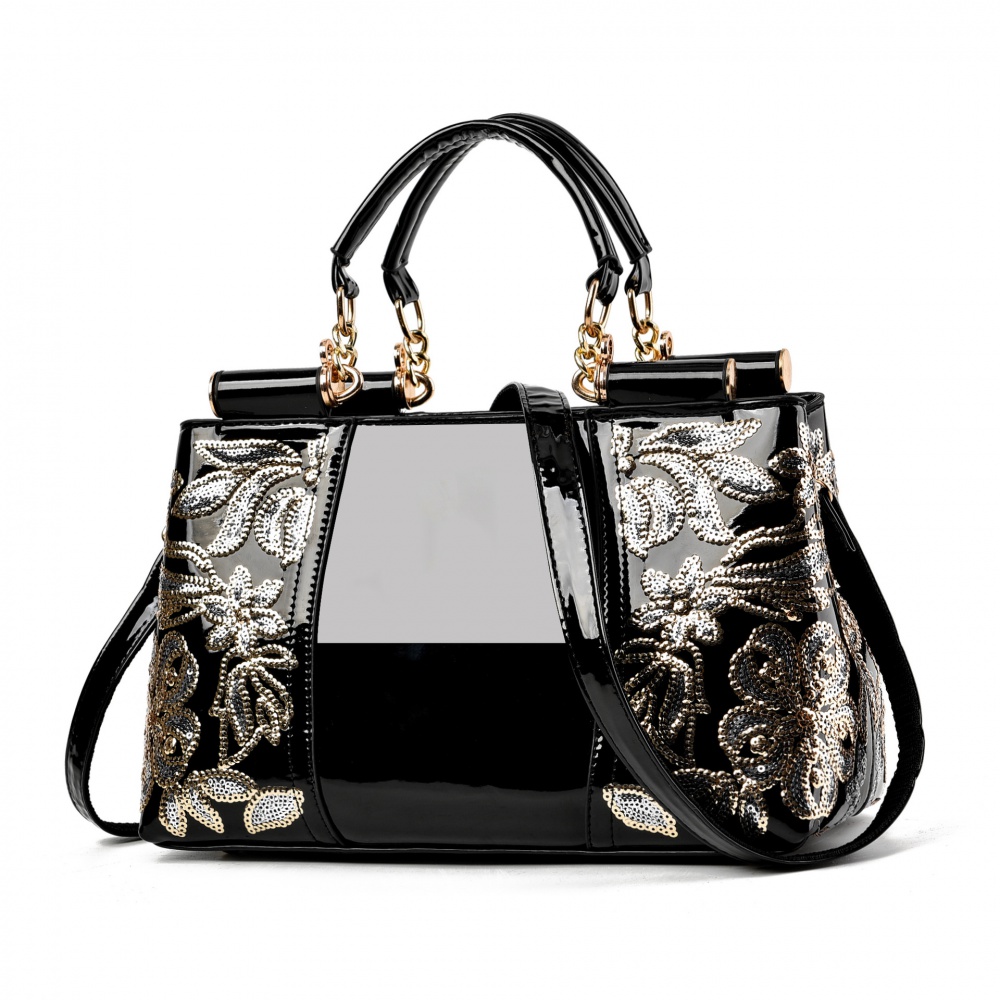 Patent leather handbag high capacity messenger bag for women