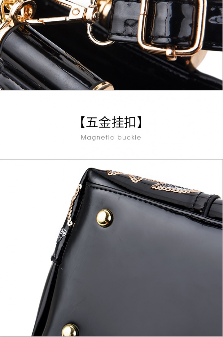 Patent leather handbag high capacity messenger bag for women