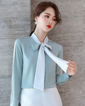 All-match long sleeve business suit bow shirt for women