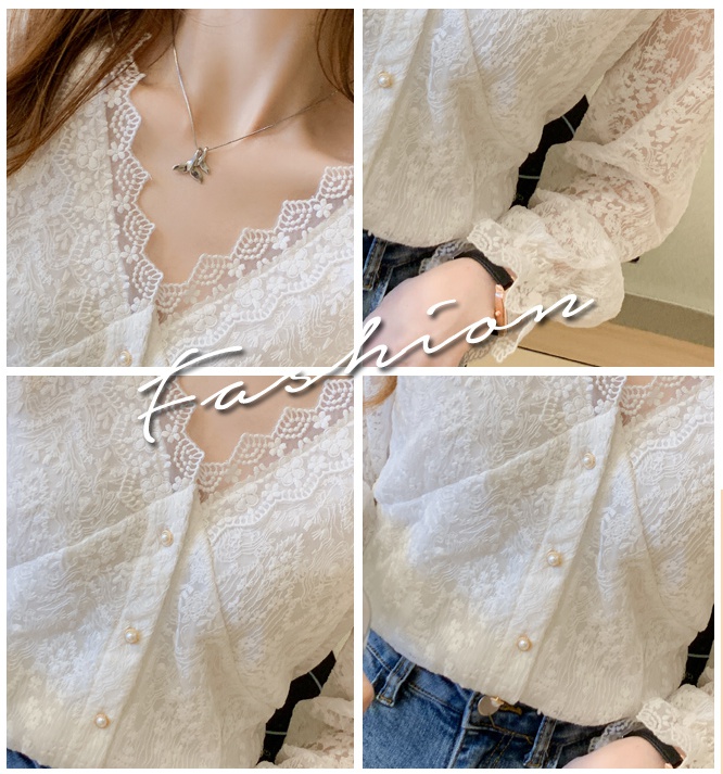 Korean style shirt hook flower bottoming shirt