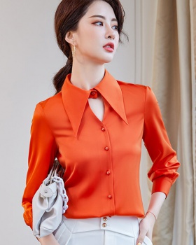 Long sleeve spring and autumn big square collar shirt