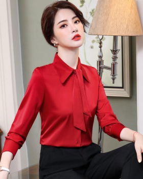 Autumn shirt real silk business suit for women