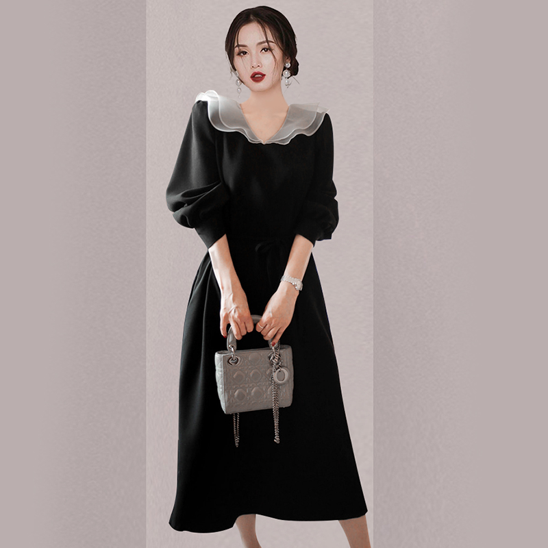 Temperament slim fat sister Cover belly dress