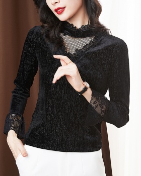 Long sleeve bottoming shirt black small shirt for women